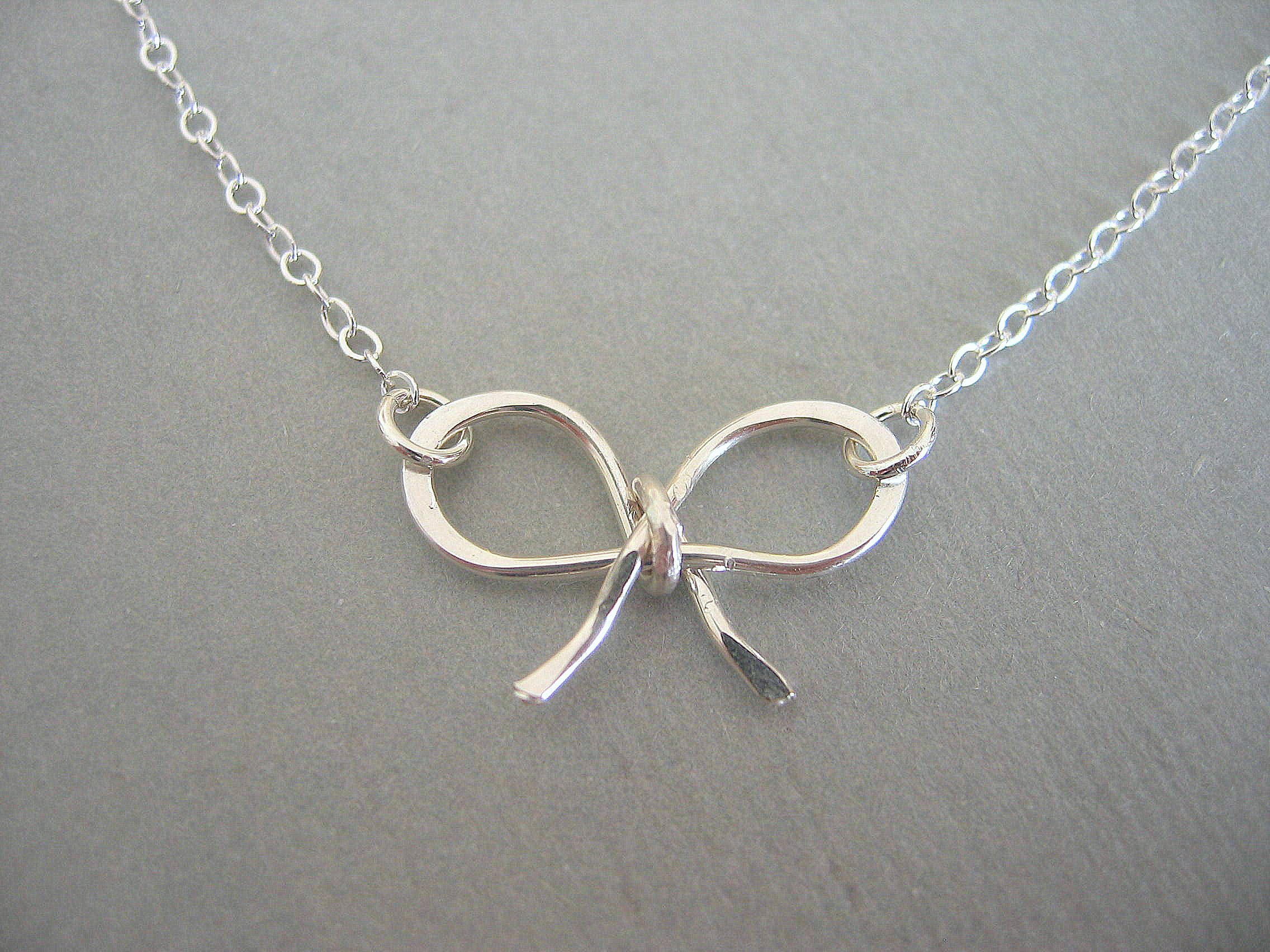 Sterling Silver Bow Necklace on Luulla